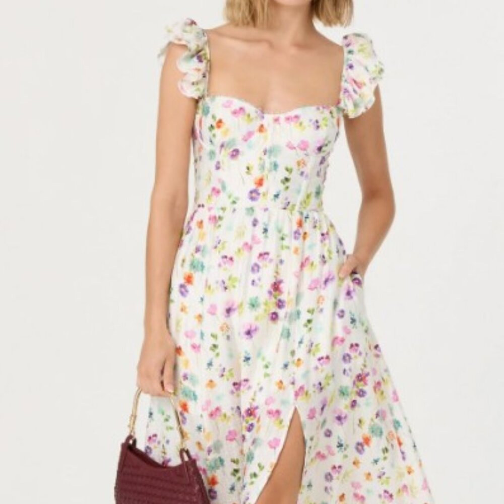 Wedelia Floral Bustier Midi Dress